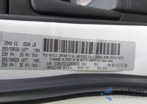 2016 Jeep Grand Cherokee High Altitude из США, поврежденный, VIN 1C4RJFCG1GC470076